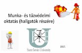 Munka- és tűzvédelmi oktatás - SZIE · 2017-11-29 · Az Egyetem és az oktatók kötelezettségei (2) •A kollégium lakóinak beköltözéskor a tűzvédelmi oktatással egyidejűleg,