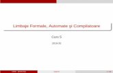 Limbaje Formale, Automate si Compilatoareotto/LFAC2019-20/lfac5.pdf · 2019-11-09 · Curs 5 1 Automatul echivalent cu o expresie regulata˘ Algoritm 2 Gramatici s¸i limbaje independente