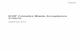 ICDF Complex Waste Acceptance Criteria · ICDF Complex Waste Acceptance Criteria September 2012 . DOE/ID-10881 Revision 11 Project No. 23350 ICDF Complex Waste Acceptance Criteria