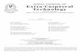 INDIAN JOURNAL OF Extra-Corporeal Technology6 Indian Journal of Extra-Corporeal TechnologyVol. 23, 2014 Contents Volume 23 2014 INDIAN SOCIETY OF EXTRA-CORPOREAL TECHNOLOGY Role of