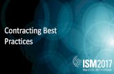 Contracting Best Practices - Institute for Supply Management · PDF file •Mob/Demob for labor & equipment •Administration MRO/Material • Non-catalog/ Description purchase •
