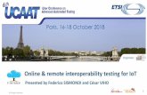 Online & remote interoperability testing for IoT · 2018-10-22 · { F-Interop project is officially ending in November 2018 { F-Interop platform answers to the predefined needs {