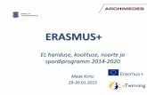 ERASMUS+adm.archimedes.ee/erasmusplus/wp-includes/ms-files.php...ERASMUS+ Õpiränne •Õpetajad, õppejõud, üliõpilased, kutsekoolide õpilased, täiskasvanute koolitajad , noorsootöötajad