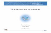 CST를이용한 UHF RFID tag Antenna 설계rfss.kaist.ac.kr/lec/antenna_engineering/UHF_RFID_설계.pdf · 2011-05-03 · RFSS Lab. Seminar Won-Seok Lee 2011. 04. 28 wslee@kaist.ac.kr