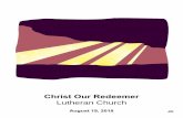 Christ Our Redeemer Lutheran ChurchAug 19, 2018  · Welcome to Christ Our Redeemer Lutheran Church Welcome to Christ Our Redeemer Lutheran Church. We are pleased and excited that