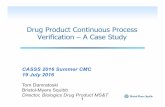 Drug Product Continuous Process Verification- A …...Drug Product Continuous Process Verification – A Case Study 1 CASSS 2016 Summer CMC 19 July 2016 Tom Damratoski Bristol-Myers
