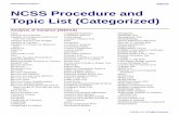 NCSS Procedure and Topic List (Categorized)...Unequal Variances Tests Unweighted Means F-Test UWM F-Test Van der Waerden Test Variance Equality Tests Welch's Test with Unequal Variances