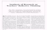 Synthesis of Research on Teachers' Reflective Thinking · Synthesis of Research on Teachers' Reflective Thinking The value of teachers' own interpretations of their work now supplements