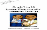 Grade 7 to 10 Lesson Exemplars for Rabies Education...Department of Education • Republic of the Philippines Grade 7 to 10 (Science, Edukasyon sa Pagpapakatao, and Health) Lesson