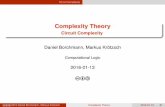 Complexity Theory - Lecture 23: Circuit Complexity · Circuit Complexity Computing with Circuits Circuit Complexity To measure difﬁculty of problems solved by circuits, we can count