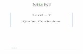 Level – 7 Qur’an Curriculum · Page#8-11 Meaning of Surah Al-Hujurat (49) Page#12 Meaning of Surah Al-Asr (103) Page#13-15 Memorization of Dua’a Page#16, 17 Salah Topic. ...