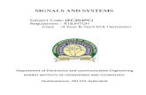 SIGNALS AND SYSTEMS ECE_SS_EC304PC.pdf · Department of Electronics and communication Engineering ... Signals, Systems and Transforms -C.L.Philips, J.M.Parr and Eve A.Riskin,3Ed.,2004,