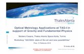 Optical metrology applications at TAS- the optical metrology at 10 Hz. Max. measurement error: 0.25