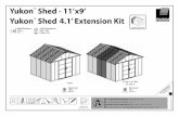 [Yukon' 1 1 'x9' Yukon' Shed 4.1' Extension Kit · Mig i 1 IV ,...4,11, rg' vi. 0 A '' % SILICON \ CAULK Needed for Floor Kit 11x9 CID Find After Sales Service Info inside package