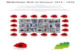 Midlothian Roll of Honour 1914 - 1918 Midlothian Roll of Honour 1914 - 1918 Regiments G to Q The Midlothian