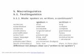 5. Macrolinguistics 5.1. Textlinguistics - TU Chemnitz · 2003-07-01 · 5.3. Psycholinguistics 5.3.1. Approaches in psycholinguistics concerned with psychological processes that
