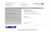 Kiwa Nederland B.V.,...The ETA is issued for the products on the basis of the information deposited to Kiwa Nederland B.V. which identifies the panels that have been assessed and judged.