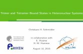 Trimer and Tetramer Bound States in Heteronuclear Systemsusers-phys.au.dk/fedorov/efb23/presentations/schmickler.pdf · Trimer and Tetramer Bound States in Heteronuclear Systems Christiane