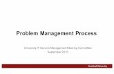 Problem Management Process Exec Summary - University IT · Problem*Management*ProcessDesign*Participants • Matthew*Ricks • Jon*Russell • LarryDillard • Armand*Capote • Marvin*Kirkendoll