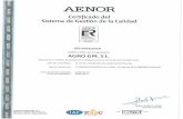  · 2019-07-10 · AENOR Certificado del Sistema de Gestión de la Calidad AENOR Empresa Registrada ISO 9001 ER-056312018 AENOR cefiifica que la organización AGRO GM, Sl- dispone