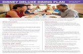 DISNEY DELUXE DINING PLAN...Disney dining plan meal and snack entitlements are based on the length of your package stay at your Disney Resort hotel. The owners of the Walt Disney World