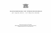 HANDBOOK OF PROCEDURES - Agri Exchange · HANDBOOK OF PROCEDURES [1st April, ... 13 INTRODUCTION & TRADE FACILITATION ... 2.63 Exhibits Required for National and International Exhibitions
