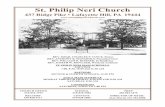 St. Philip Neri Church · 2017-10-20 · 1 SAINT PHILIP NERI CHURCH October 22, 2017 Second Collection Today World Mission Sunday Second Collection Next Sunday Debt Reduction This