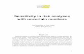 Sensitivity in risk analyses with uncertain numbers · Sensitivity analysis is a study of how changes in the inputs to a model influence the results of the model. Many techniques