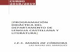 PROGRAMACIÓN DIDÁCTICA DEL DEPARTAMENTO DE LENGUA ...iesmariadecordoba.centros.educa.jcyl.es/sitio/... · La presente programación ha sido elaborada por el Departamento de Lengua