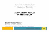 MIGRATION ISSUE IN MONGOLIA · Хүн амын нас-хүйсийн суварга, Монгол улс, 2000 200000 150000 100000 50000 0 50000 100000 150000 200000 0-4 5-9 10-14