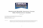 National Health Service Corps Site Reference GuideNational Health Service Corps Site Reference Guide U.S. Department of Health and Human Services Health Resources and Services Administration