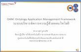 OAM: Ontology Application Management Framework ระบบบริหาร ... · •ช่วยการพัฒนาโปรแกรมประยุกต์ที่ใช้ความรู้ในการตัดสินใจ