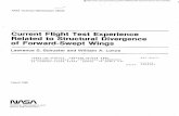 Current Flight Test Experience Related to Structural ... · Current Flight Test Experience Related to Structural Divergence of Forward-Swept Wings Lawrence S. Schuster and William