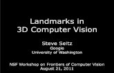Landmarks in 3D Computer Vision - University of Washingtonseitz/talks/3Dhistory.pdfLandmarks in 3D Computer Vision Steve Seitz Google University of Washington ... Bruce G. Baumgart,