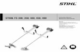 STIHL FS 300, FS 350, FS 400, FS 450, FS 480 · 2012-12-13 · 4 English / USA FS 300, FS 350, FS 400, FS 450, FS 480!Warning! Prolonged use of a clearing saw (or other machines)