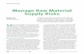 Manage Raw Material Supply Risks - AIChE · supply of raw materials to the EU. The EU team calculated an economic importance score based on the value that the raw material added to