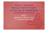 RewayatHafs'An 'Aasim by the way of Shaatibiyyah · RewayatHafs'An 'Aasim by the way of Shaatibiyyah Week 2 MAKHRAJ AL JAWF & AL HALQ 21 Jumada Al-Akhira1434