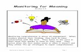 Monitoring for Meaning - Wayland · Monitoring for Meaning Grades 3-5 eeee Wwh Monitoring comprehension is above all engagement. When readers monitor their thinking, they have an