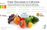 From Classroom to Cafeteria - CalSNA...Lenea Pollett, Dr.PH, CHES, RD, HSP Manager Coachella Valley Alliance for a Healthier Generation From Classroom to Cafeteria: nutrition education
