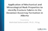 Application of Mechanical and Mineralogical Rock ... · Application of Mechanical and Mineralogical Rock Properties to Identify Fracture Fabrics in the Devonian Duvernay Formation
