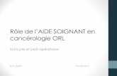 Rôle de l’AIDE SOIGNANT en cancérologie ORL · Rôle de l’AIDE SOIGNANT en cancérologie ORL Soins pré et post-opératoires Dr C. BADET Oncolie 2016