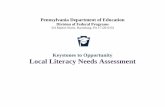 Pennsylvania Comprehensive Literacy Needs Assessmentstatic.pdesas.org/content/documents/Local_Literacy... · and Curriculum (A) The district’s written curriculum for Literacy –