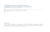 Rhode Island Transportation: Update on Interagency Activities Transportation... · 04-11-2013  · Rhode Island Transportation: Update on Interagency Activities Submitted November