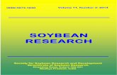 SOYBEAN RESEARCH · R K Mahawar, L L Pawar, N R Koli, H R Chaudhary, D S Meena and Mashiat Ali Effect of Phosphorus and Boron on Production Potential, Profitability and Efficiency