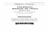 POLIPASTO MANUAL DE TROLE - Harrington Hoists, Inc. · 2015-06-15 · Este manual incluye instrucciones e información de partes de diversos tipos de polipasto. Por lo tanto, no todas