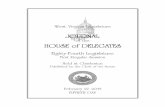 JOURNAL HOUSE of DELEGATES2019] HOUSE OF DELEGATES 1233 Wednesday, February 27, 2019 FIFTIETH DAY [DELEGATE HANSHAW, MR. SPEAKER, IN THE CHAIR] The House of Delegates met at 11:00