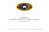 A Report on Analysis of Quality Assurance Team Projects · A Report on Analysis of Quality Assurance Team Projects SAO Report No. 19-007 ii Two project budgets, those for the Comptroller’s