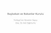 Başbakan ve Bakanlar Kurulu · Başbakan ve Bakanlar Kurulu Türkiye’nin Yönetim Yapısı ... •TürkDevlet ve millet hayatınıilgilendiren tarihi, hukuki, idari, ekonomik,