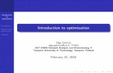 Introduction to optimization - TUT · Introduction to optimization Introduction Mathematical optimization Appendix Introduction to optimization Olga Galinina olga.galinina@tut. ,
