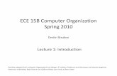 ECE 15B Computer Organization Spring 2010strukov/ece15bSpring2011/new/lecture1.pdf · ECE 15B Computer Organization Spring 2010 Dmitri Strukov Lecture 1: Introduction Partially adapted